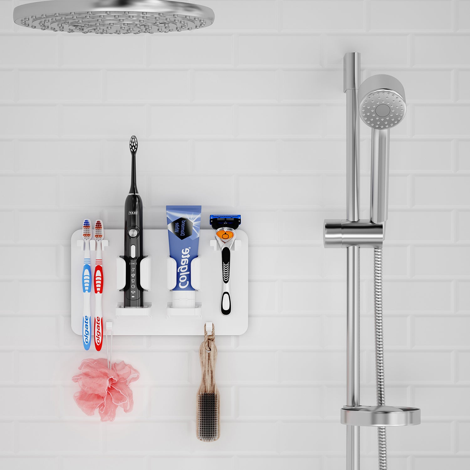 Toothbrush Holder Instant-Dry Organizer - Bathroom Countertop Organizer Kids Electric Toothbrush Toothpaste Holders - 7 Slots Bathroom Sink Accessories Storage Tooth Brush Counter Organization, Black