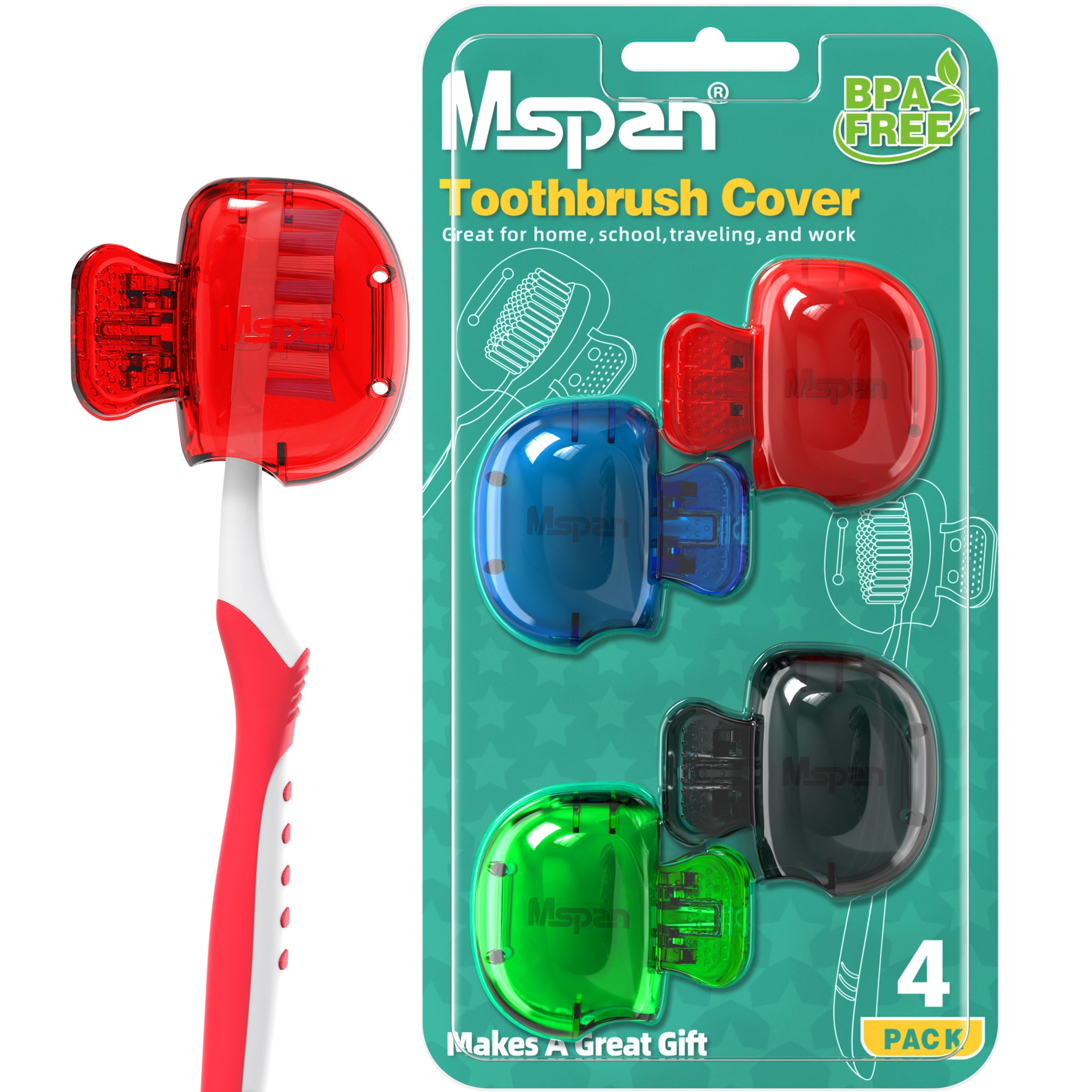 Mspan Toothbrush Razor Holder for Shower: Wall Mounted Tooth Brush  Organizer - Self Adhesive Hanging Mount for Bathroom Toothpaste Shaver  Loofah 