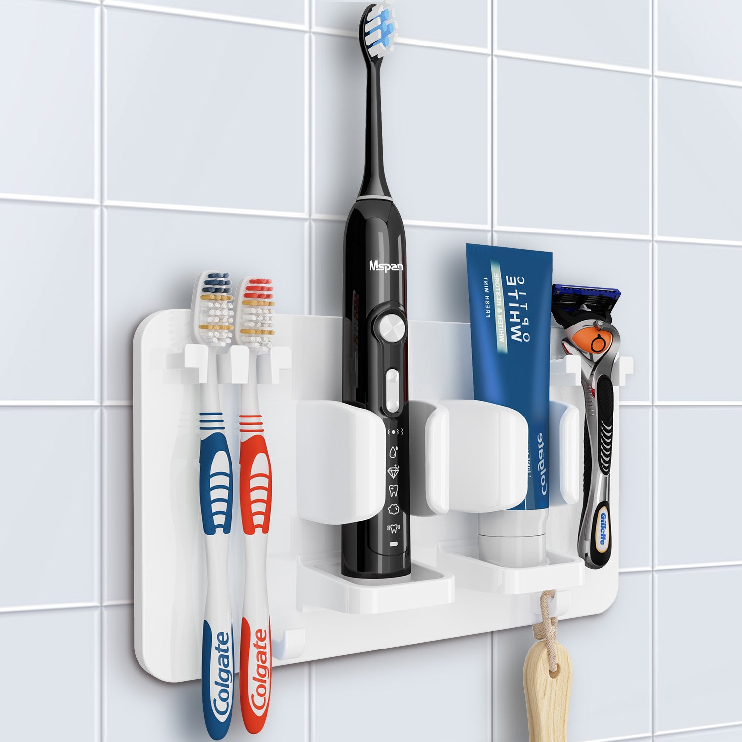 Mspan Toothbrush Razor Holder for Shower